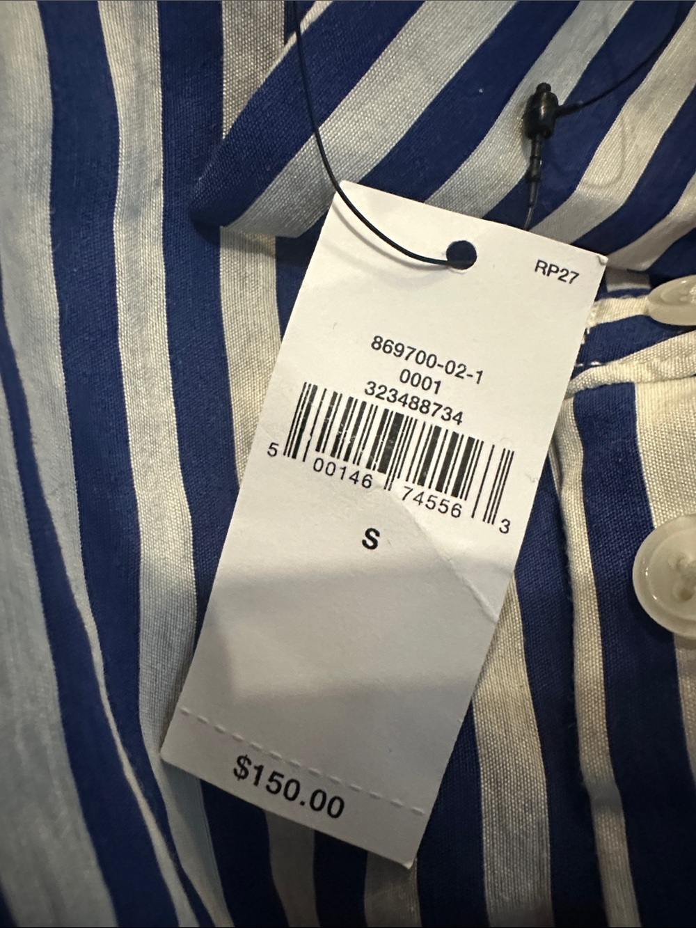 NWT! Banana Republic Blue Stripe Tiered Midi Poplin Shirtdress - Size Small 🎈 - Picture 5 of 5